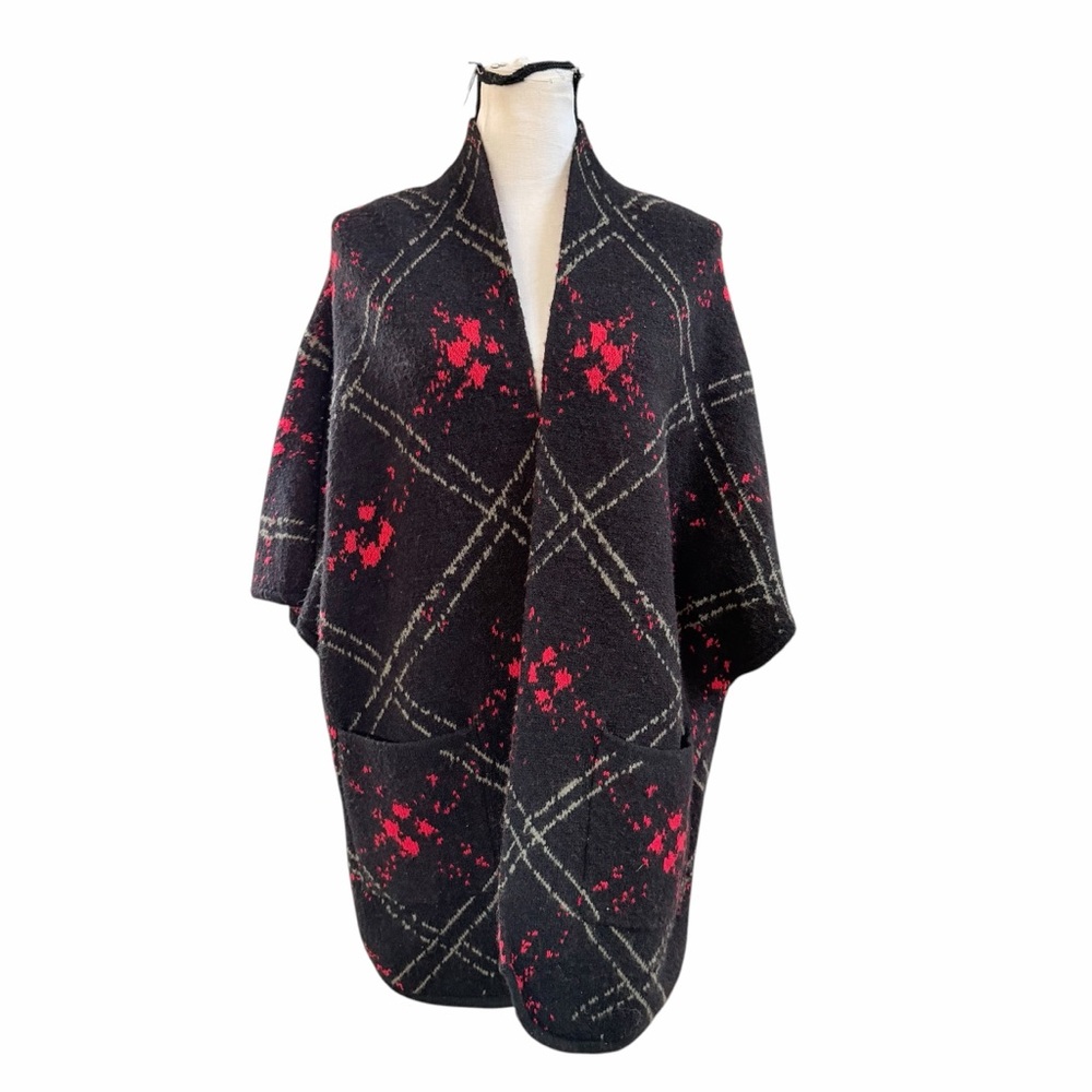 Habitat black red cape cardigan